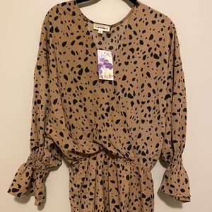 Dolman Sleeve Dot Mini Dress Size Small